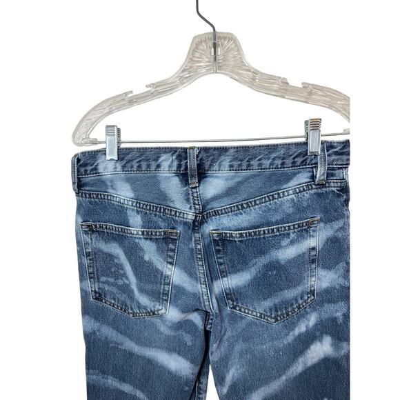 We the Free People Bleached Jeans Distressed Blue 24 Button Fly Mid-rise Y2K - Picture 4 of 7